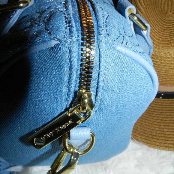 Betsey Johnson Embroidered Denim/Rose Crossbody/Hand Bag 🆕FAST SHIP😮💨⚡🚚 - Picture 4 of 13